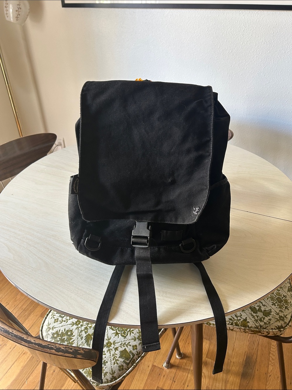 MINNEHAHA BAG CO. Black roll top waterproof liner bike backpack